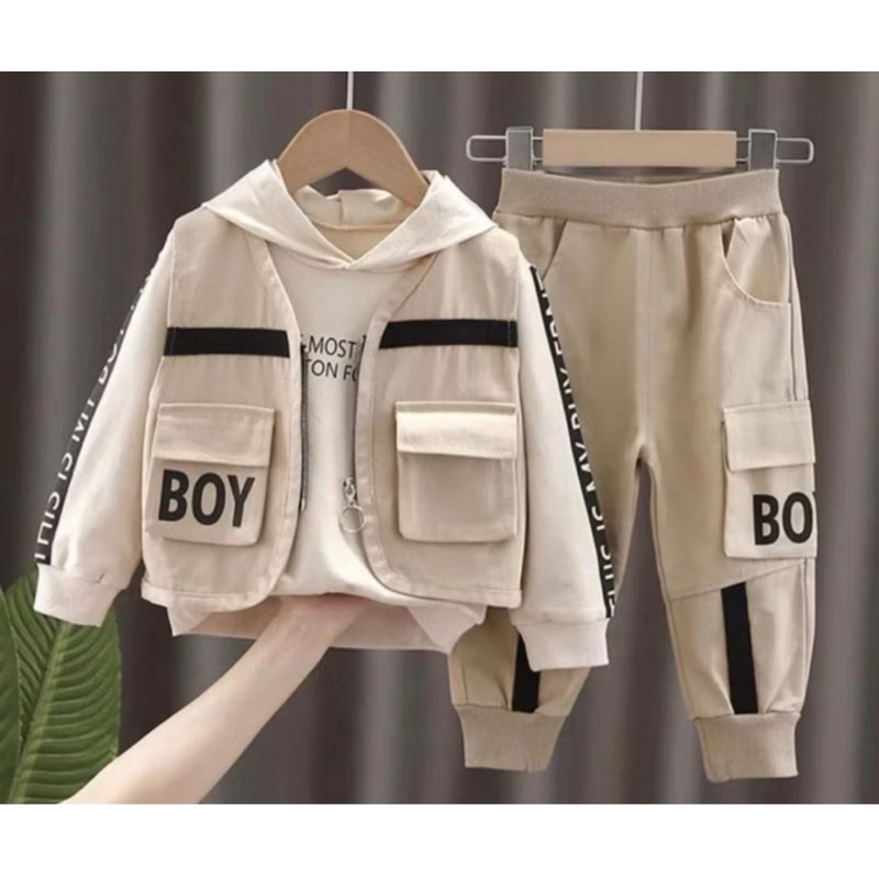 Setelan Anak Baju Kemeja Dan Celana 3 In 1 Harga Grosir 1-5 Tahun - foto 5