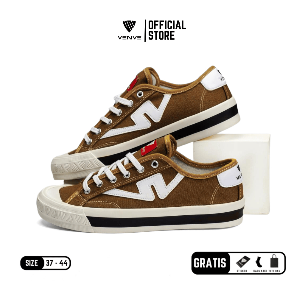 Jual VENVE Precious Sepatu Sneakers Pria Wanita Casual Coklat