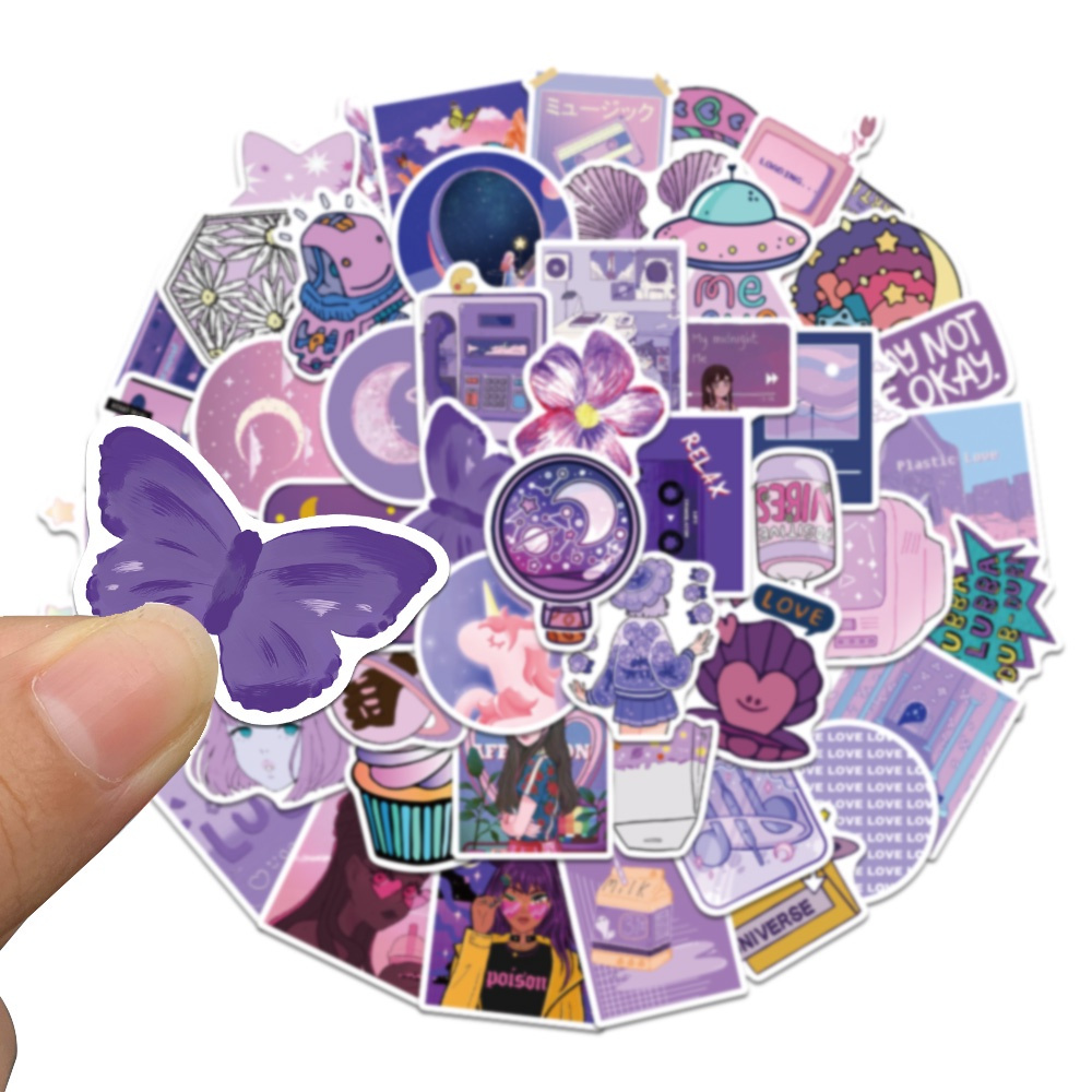 Jual Stiker Grafitty Purple Sticker WaterProof Premium Isi 20 pcs ...