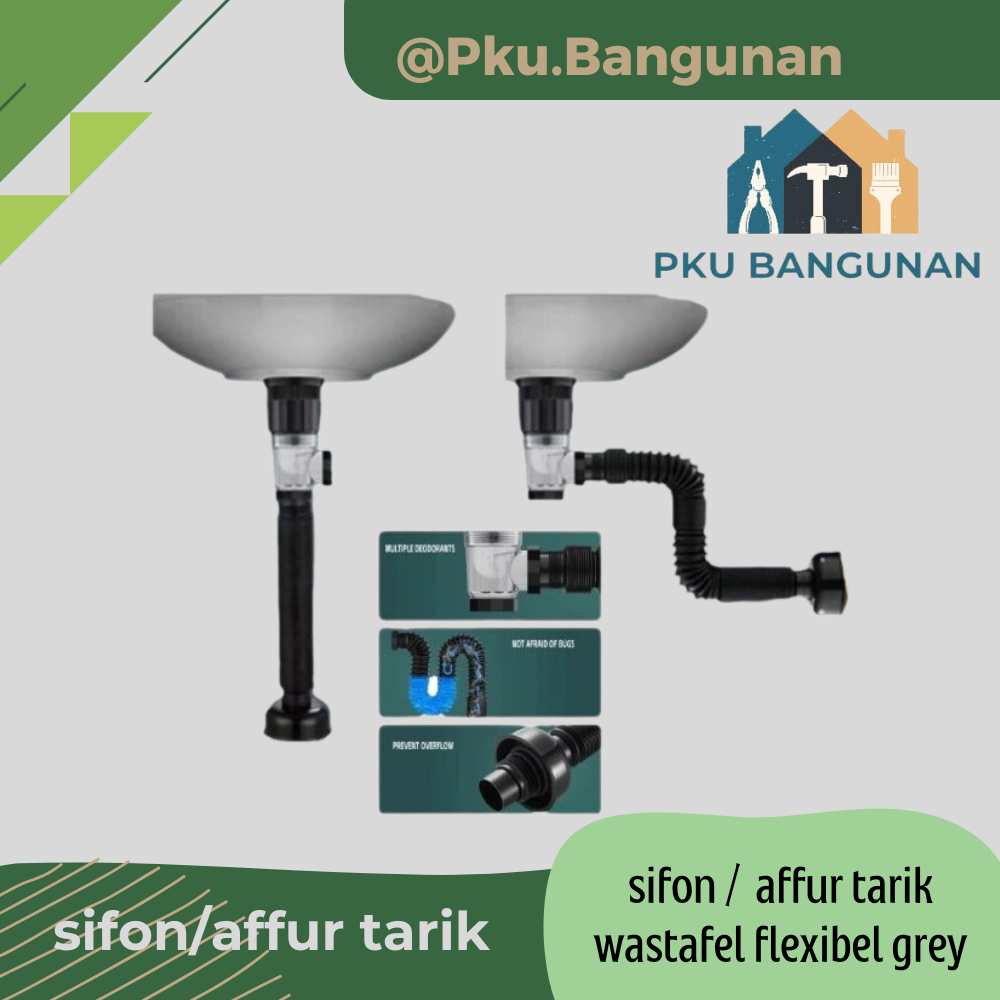 Jual Sifon Wastafel Flexible pvc / Sifon Selang Tarik / Siphon Selang ...