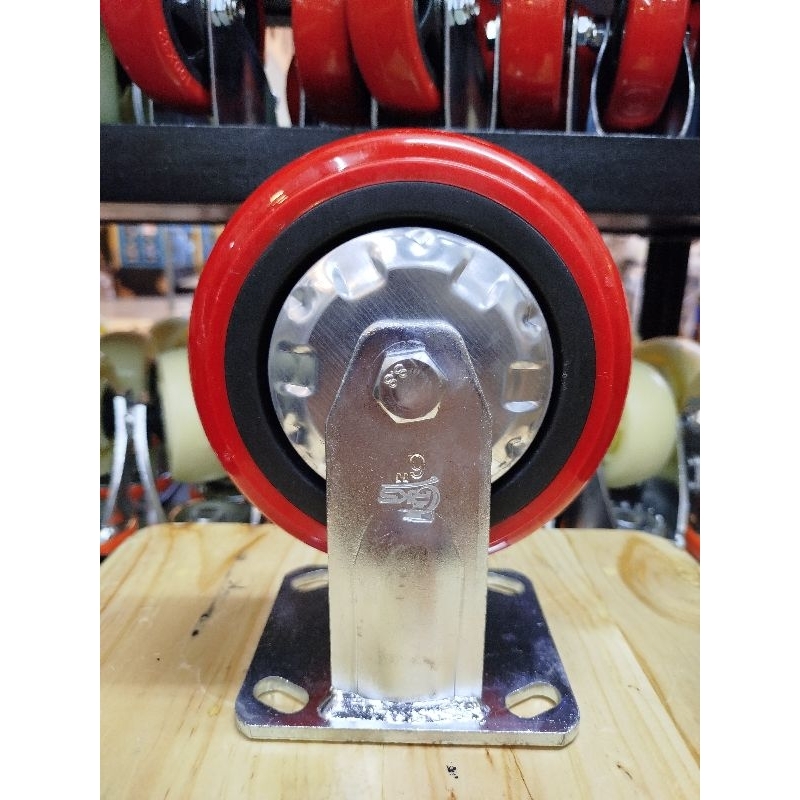 Jual RKS - RODA 6 INCHI PU HT MERAH HEAVY DUTY + DOUBLE BEARING CASTER ...
