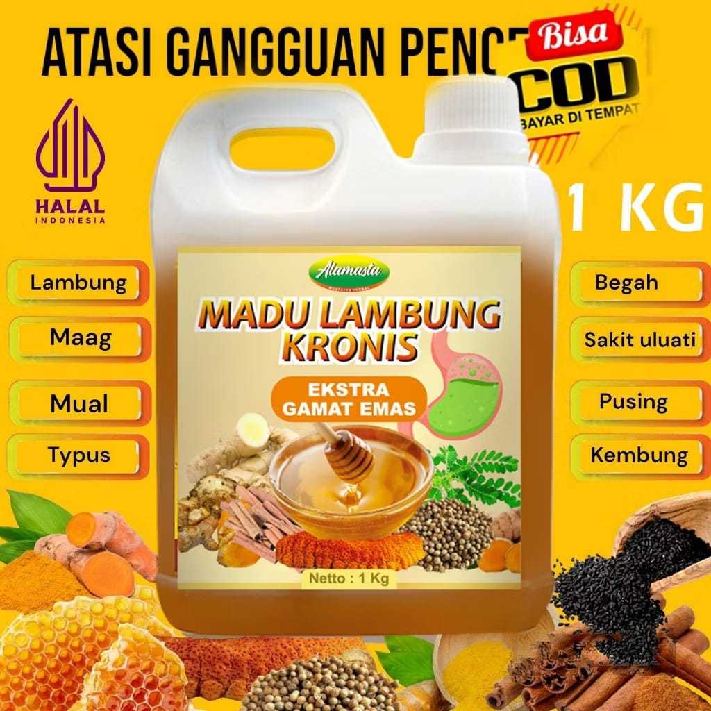 madu lambung kronis extra gamat emas ALAMASTA 1kg atasi masalah lambung maag kronis gerd mual muntah dan kembung
