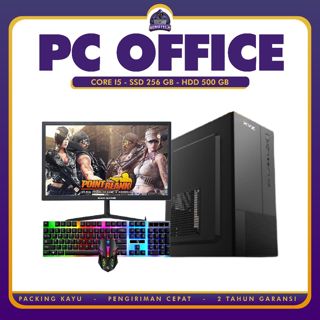 Jual PC RAKITAN CORE I5 | SSD 256 GB | HDD 500 GB | LED 19 INCH LENGKAP ...