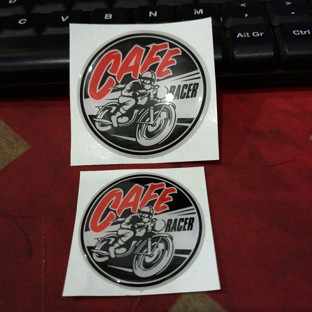 Jual Sticker Timbul Resin CAFE RACER Bulat Stiker Logo Lycal 3D Kecil ...