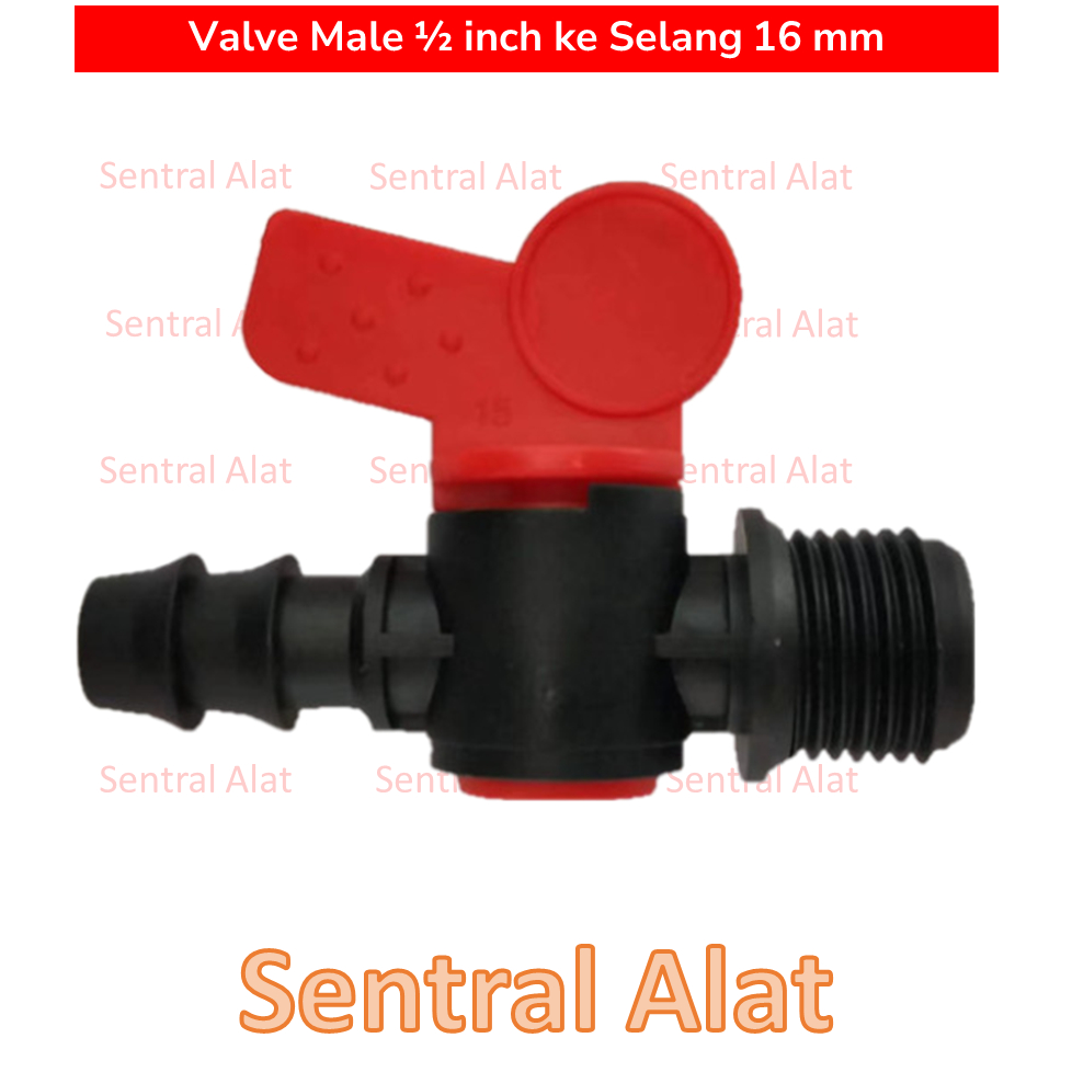 Jual KONEKTOR TEE ELBOW LURUS OFTAKE MALE FEMALE END PLUG SELANG 16MM ...