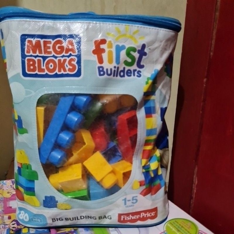 Jual mega bloks big building bag isi 80pcs first buldiers mainan balok ...