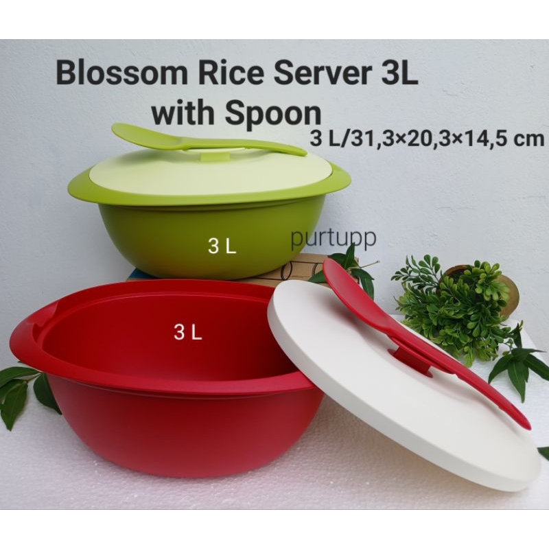 Jual Tupperware wadah saji Blossom Rice Server 3L dengan sendok ...