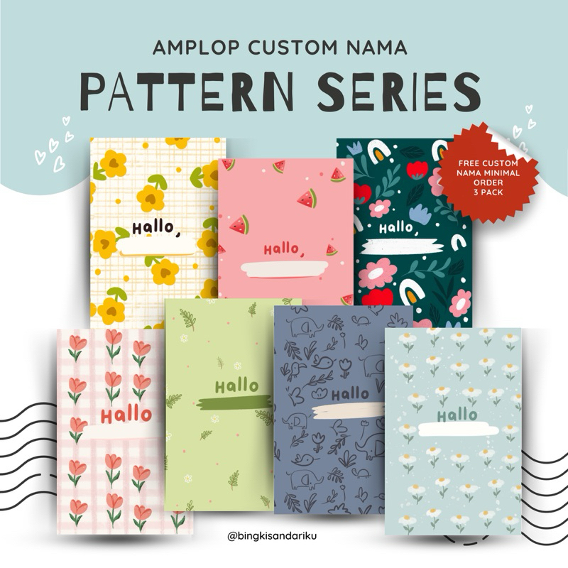 Jual Amplop Custom Nama Pattern Series untuk THR dan Kondangan | Shopee ...