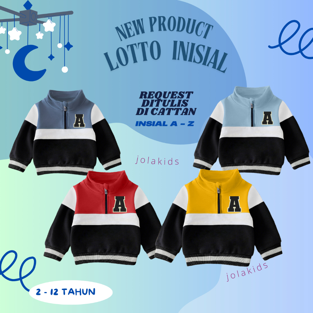 Jual Jaket Lotto Anak Laki Laki Perempuan 2-12 Tahun REQUEST INISIAL ...