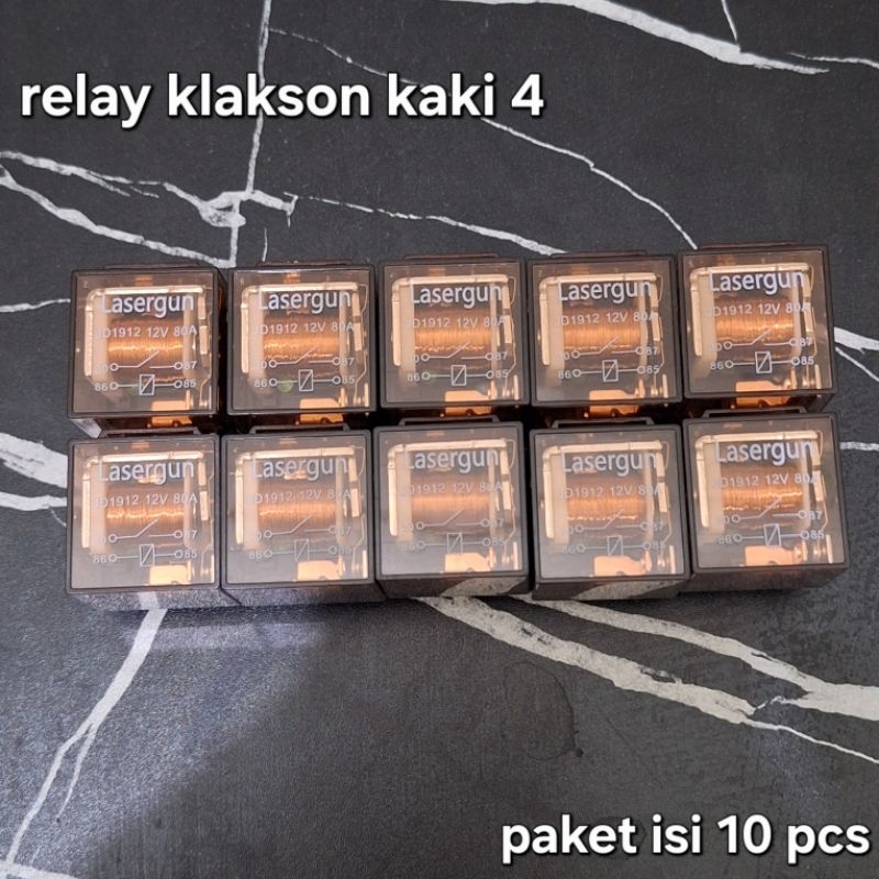 Jual Paket Relay TRANSPARAN Kaki 4 12Volt 80 Ampere ISI 10 pcs | Shopee ...