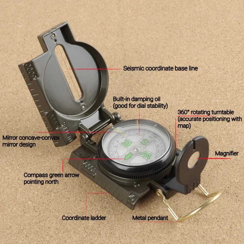 Jual Kompas Bidik Prisma Lensatik Compass Lensatic DC452C alat outdoor ...