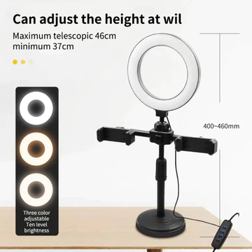 Ring Light 16 Cm Tripod Free 2 Holder Hp Ring Light Tripod Mini Live Streaming LED Make Up Vlog
