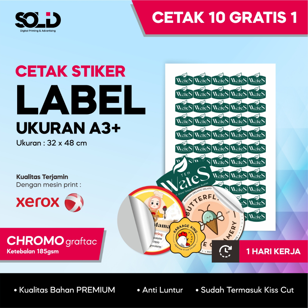 Jual Stiker Label Chromo Custom A3+ Kiss Cut Murah | Shopee Indonesia