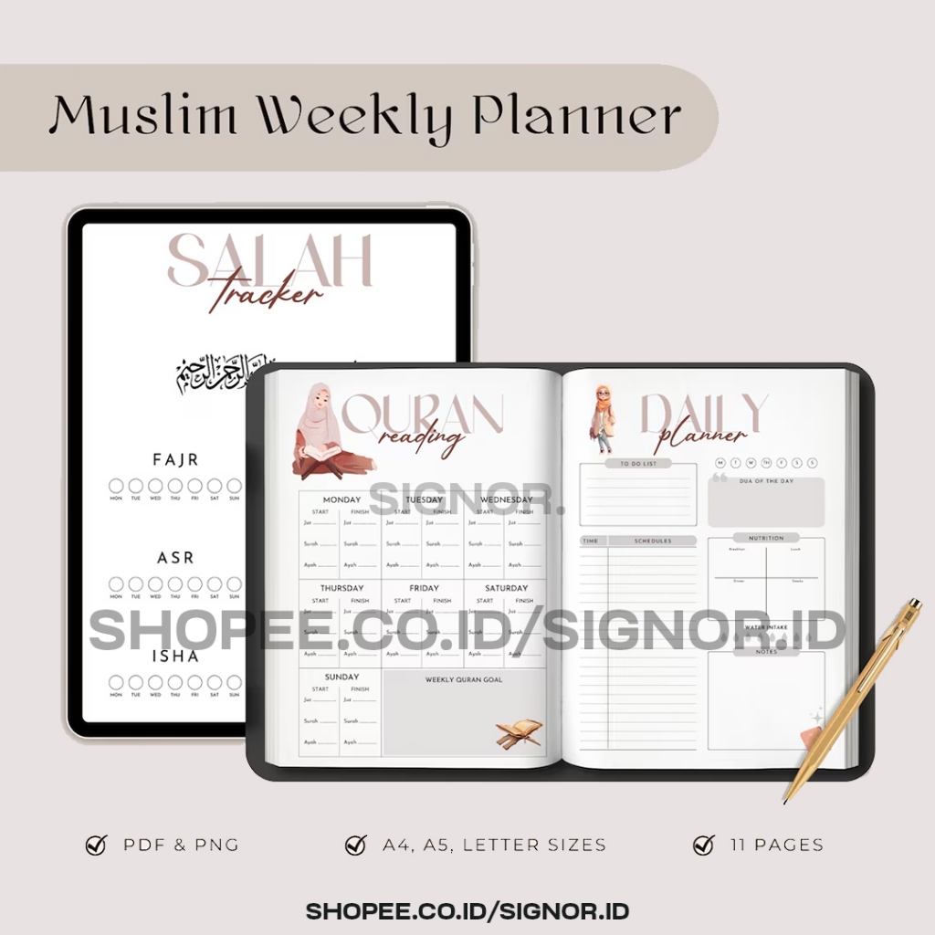 Jual [T8567] Weekly Muslim Planner - Islamic Planner Digital ...