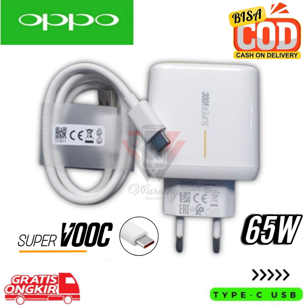 Jual Charger Oppo Reno 5 6 7 Pro 5G Type C SuperVooc 65W Original ...