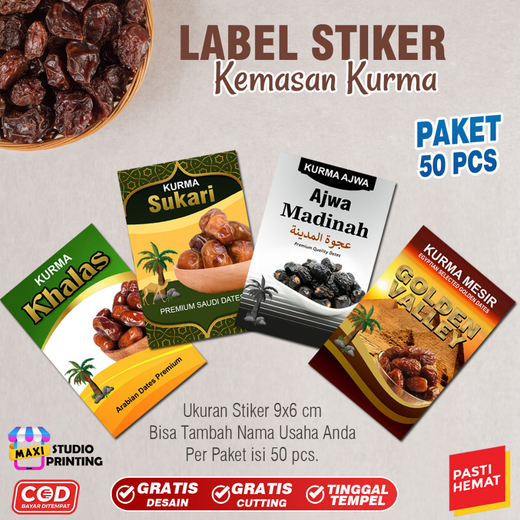 Jual Stiker Label Kurma Sukari, Kurma Mesir, Kurma Khalas, Kurma Ajwa ...