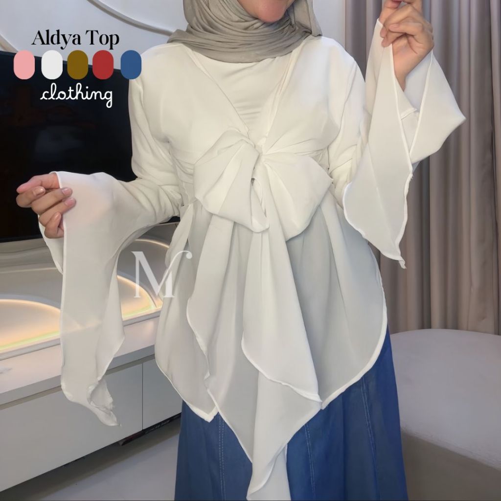 Jual MAHARA- Aldya Top Outer Wanita Cuttingan Asimetris Model Lengan ...