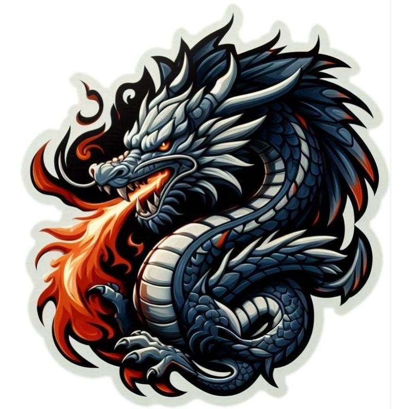 Jual stiker gambar naga size 15x20 cm print cut | Shopee Indonesia