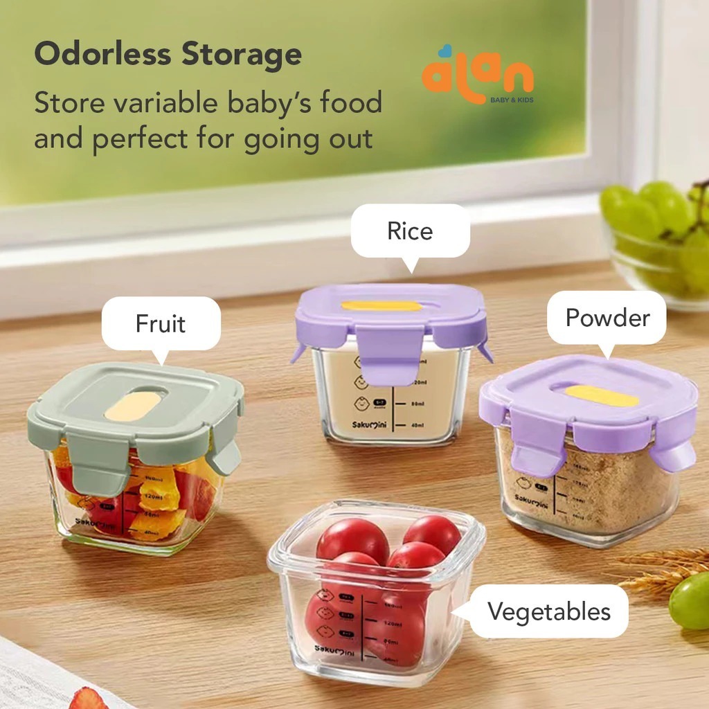 Jual Sakumini Glass Food Container 3in1 Storage Jar Bowl - Wadah Gelas ...