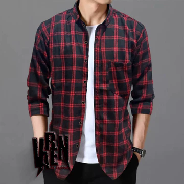 Kemeja Pria Baju Pria Kemeja Flanel Kotak Kemeja Pria Lengan Panjang Putih Kotak Hitam Kotak