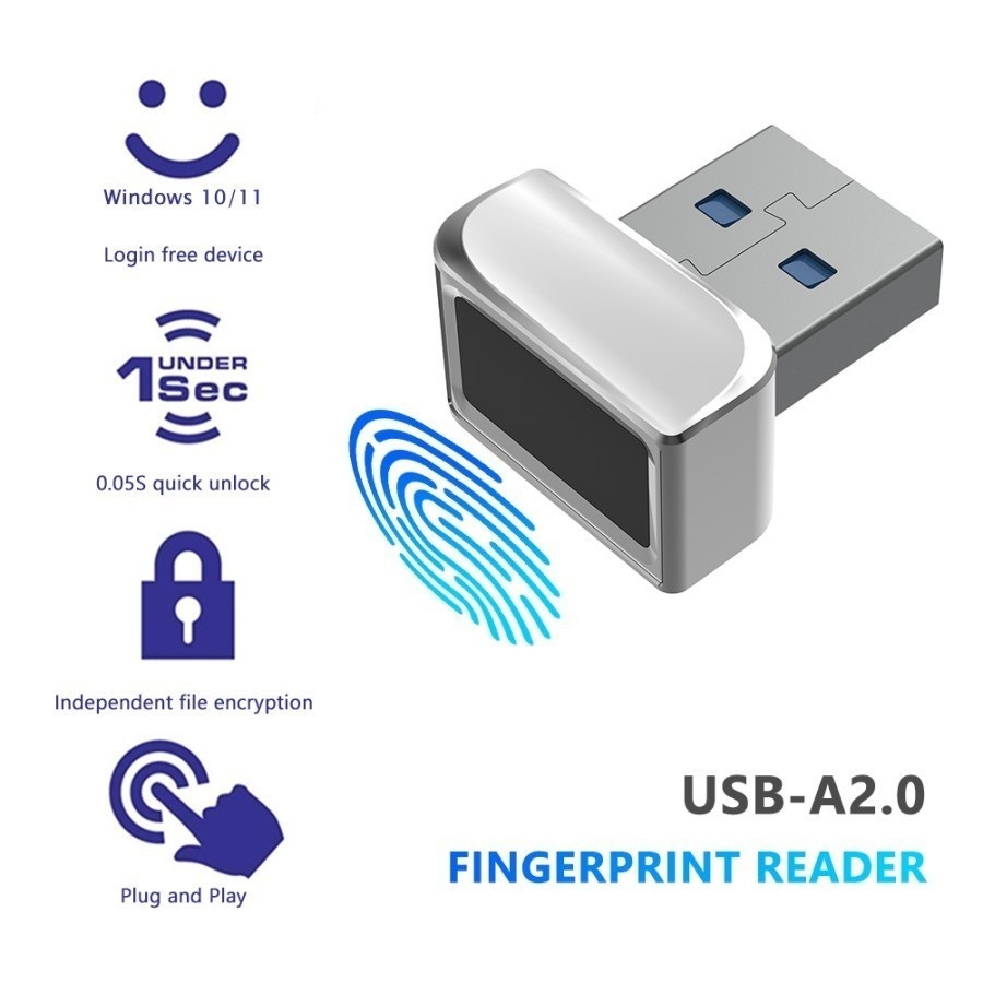 Jual USB Finger Reader Windows Hello PC Notebook Lock Scanner ORI Kunci ...