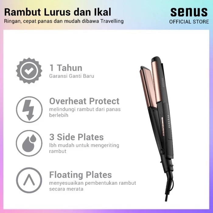 Jual Senus Hair Straightener catokan pelurus dan pengeriting rambut ...