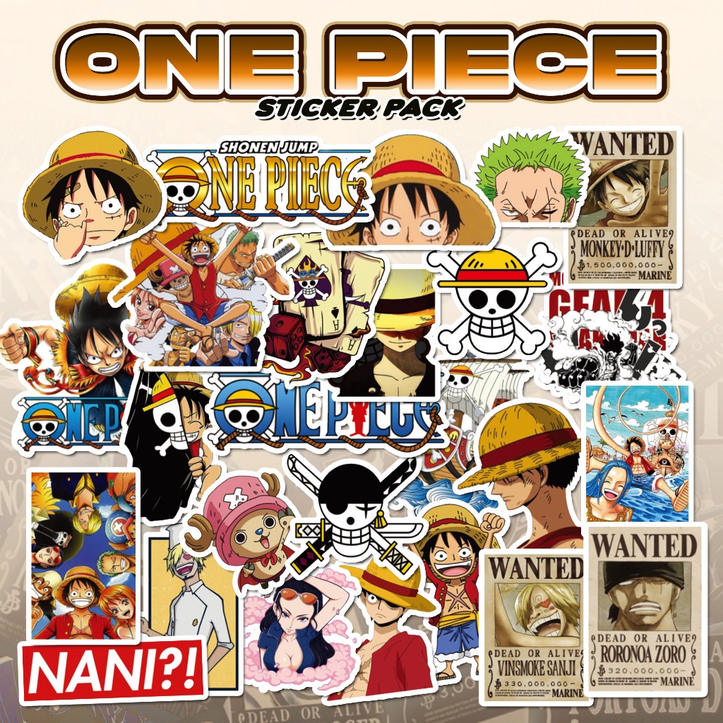 Jual 26pcs Sticker ONE PIECE Pack | Stiker Anti Air Anti Luntur ...