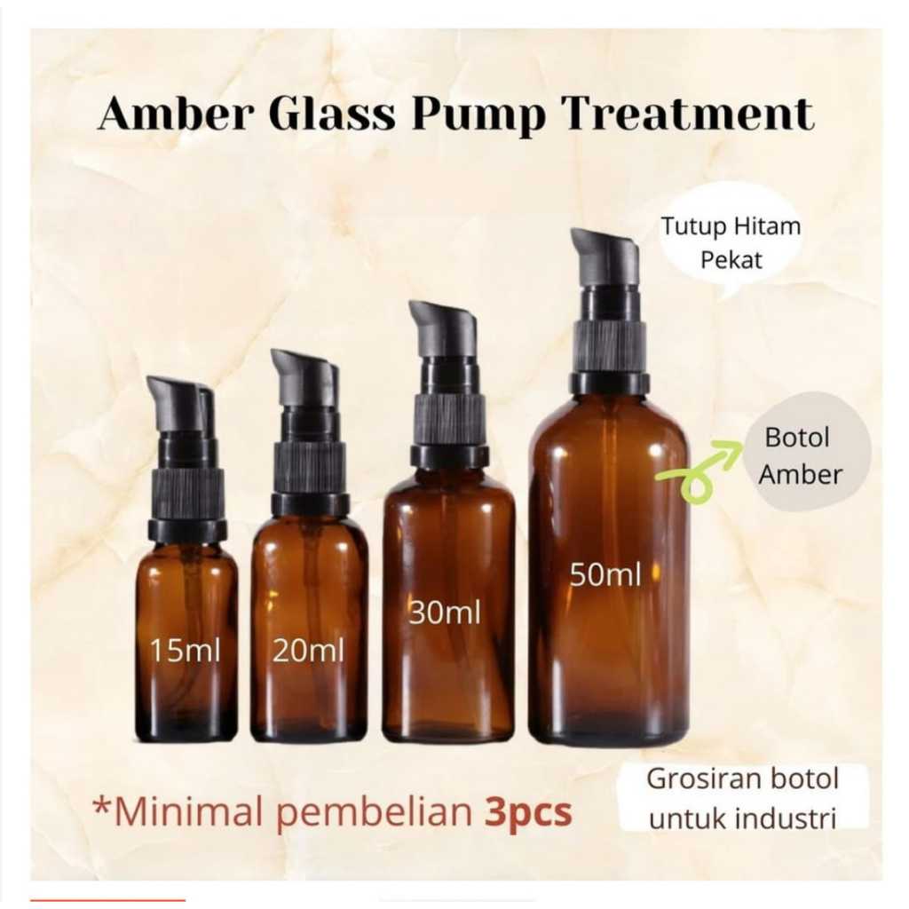 Jual Botol Kosmetik Shampoo Conditioner Treatment Refill Kaca Coklat ...