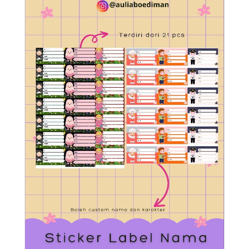 Jual Stiker Label Nama Custom | Shopee Indonesia