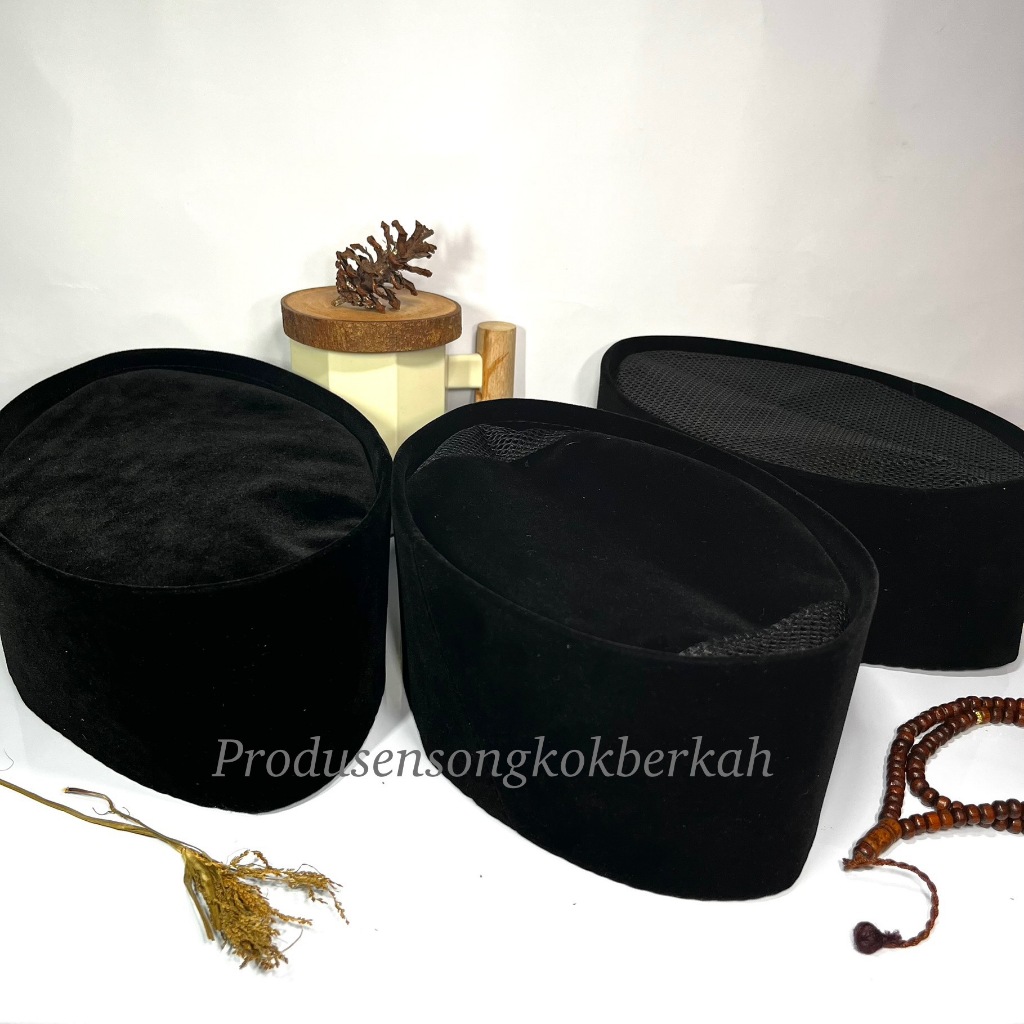 PROMO SONGKOK BLUSDRU PECI KOPIAH POLOS HITAM ,NON AC DAN FULL AC  Peci Songkok blusdru Polos Non AC tinggi Normal (9 cm) + Ada Dus Setiap Peci promo harga grosir TERMURAH HARGA GROSIR