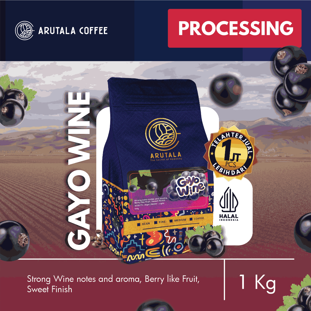 Jual ARUTALA Kopi Arabika Gayo Wine 1KG | Shopee Indonesia