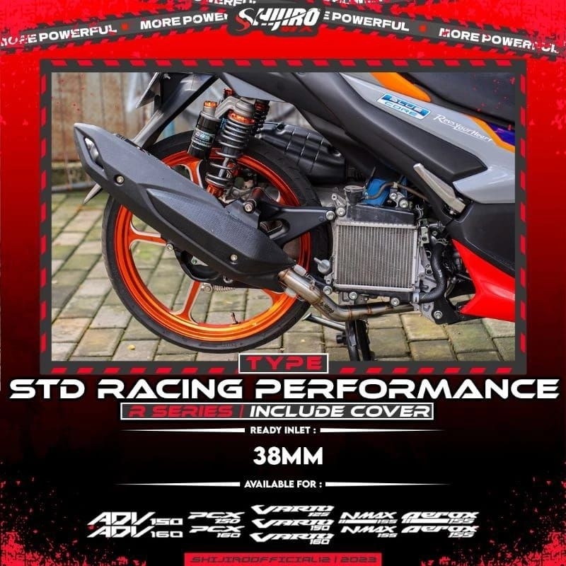 Jual KNALPOT STANDAR RACING SHIJIRO PEEFORMANCE FOR N-MAX,AEROX,VARIO ...