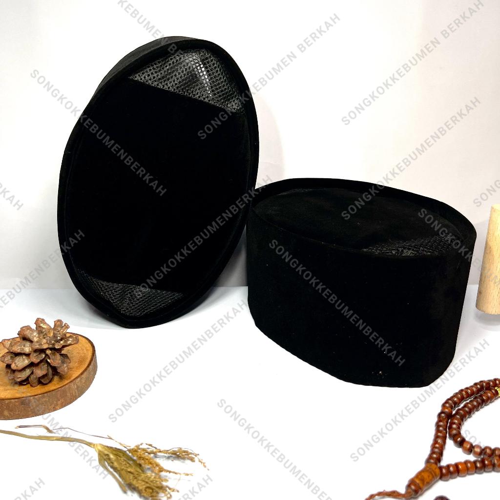 PROMO !!! SONGKOK PECI KOPIAH HITAM AC JARING TINGGI 9 CM REAL PICT MURAH