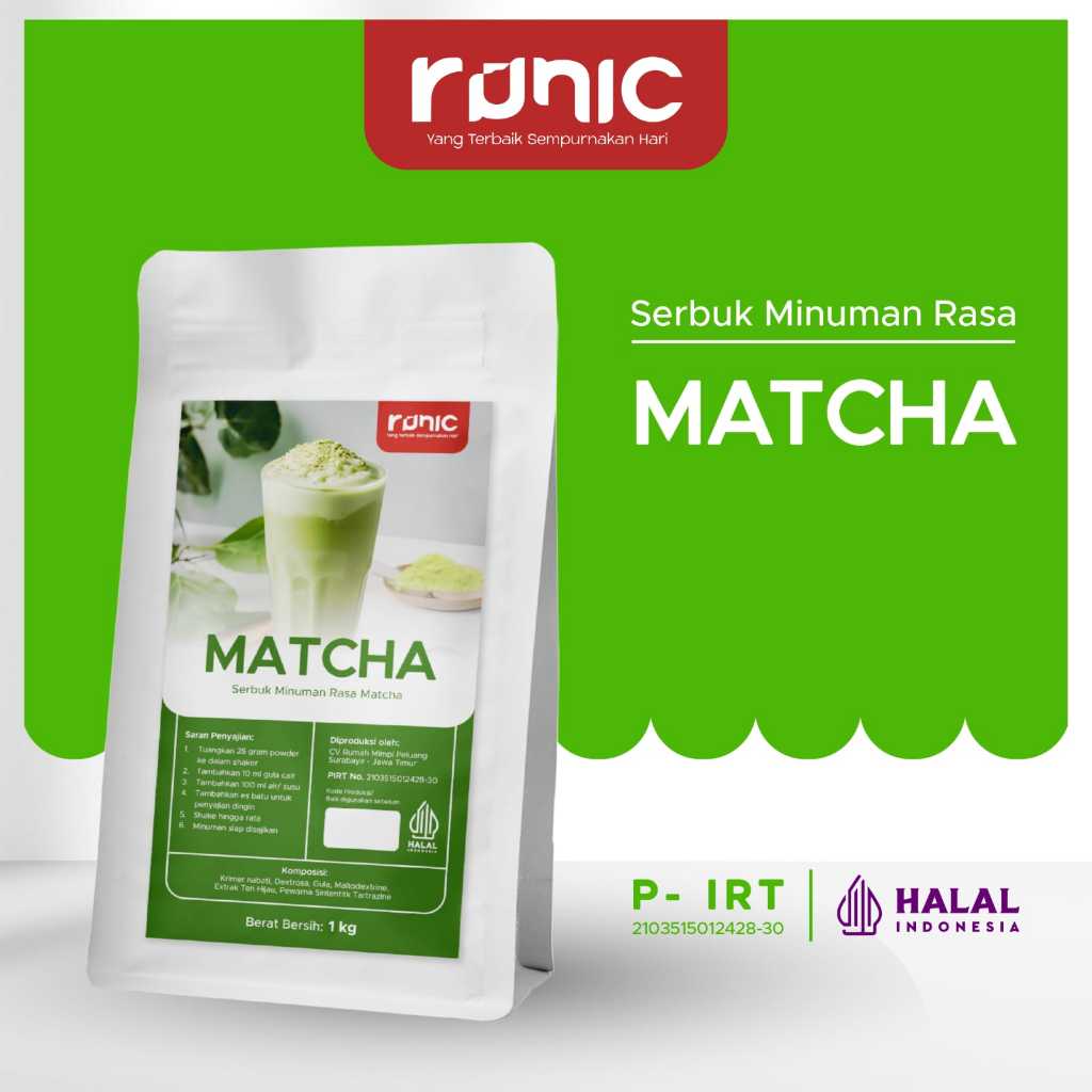 Jual Powder MATCHA Bubuk Minuman Bubble Drink RUNIC 1kg - Rasa Premuim ...