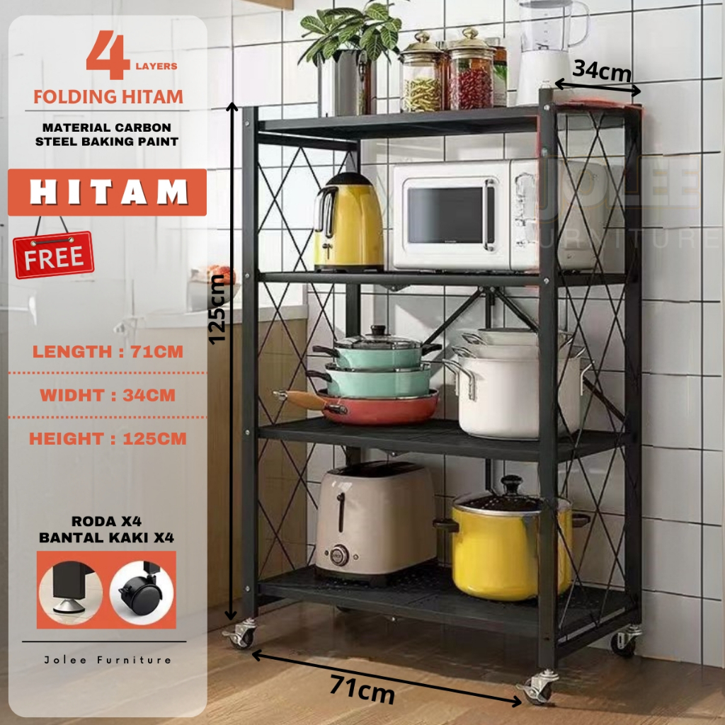 Jual Rak Dapur Multi-fungsi tanpa Instalasi Rak Penyimpanan Rak LIPAT ...