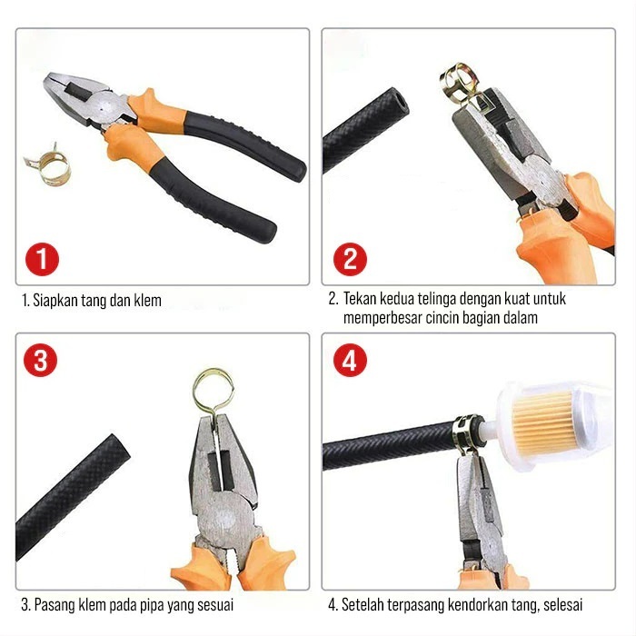 Jual Klem Klam Jepit Selang Bensin Oli Vakum Hawa Kompresor Radiator M6 ...