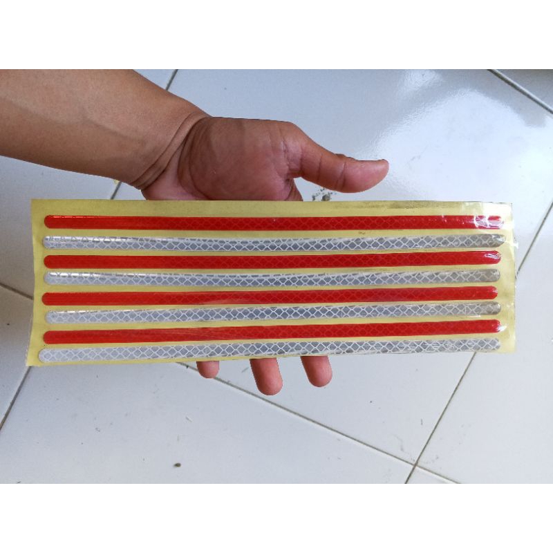 Jual [TERMURAH] STIKER LIST MERAH PUTIH PLAT NOMOR MOTOR DEPAN DAN ...