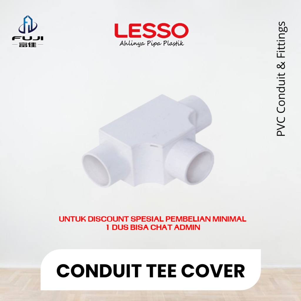 Jual Lesso PVC Conduit Tee dengan Penutup / Sambungan Pipa T Cover ...
