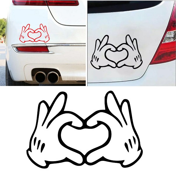 Jual Stiker Kaca Body Mobil Unik Lucu Cutting Sticker Hand Heart Icon ...