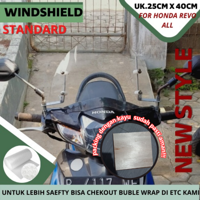 Jual Windshield Motor Revo abs Revo Revo fi Revo Fit Standar ukuran ...