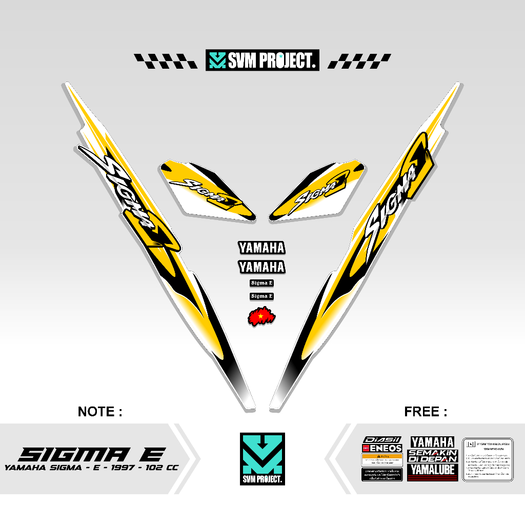 Jual STRIPING YAMAHA SIGMA E 100 MOTIF X2 STICKER SIGMA 2 TAK VARIASI ...