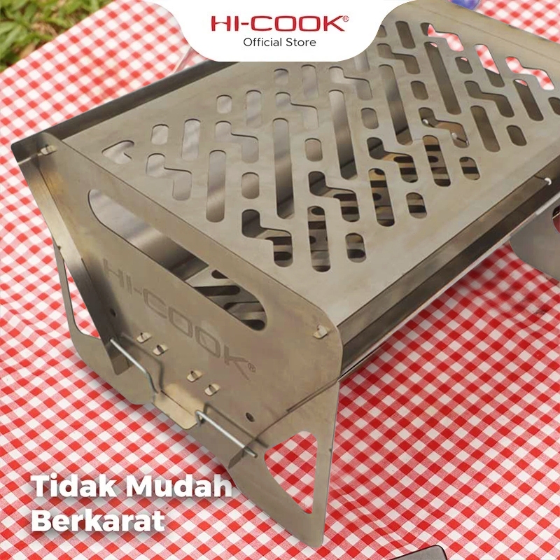 Jual Hi-Cook Portable BBQ Grill Knockdown Besar 30 x 22 | Alat Panggang ...