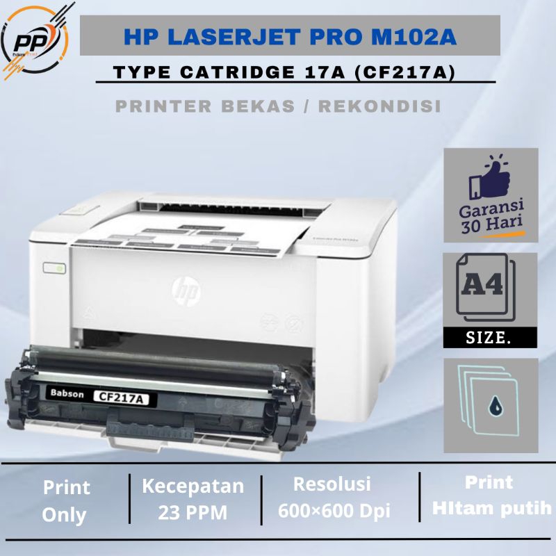 Jual Ready Printer Laser mono HP LaserJet Pro M102a + A4 Murah ...