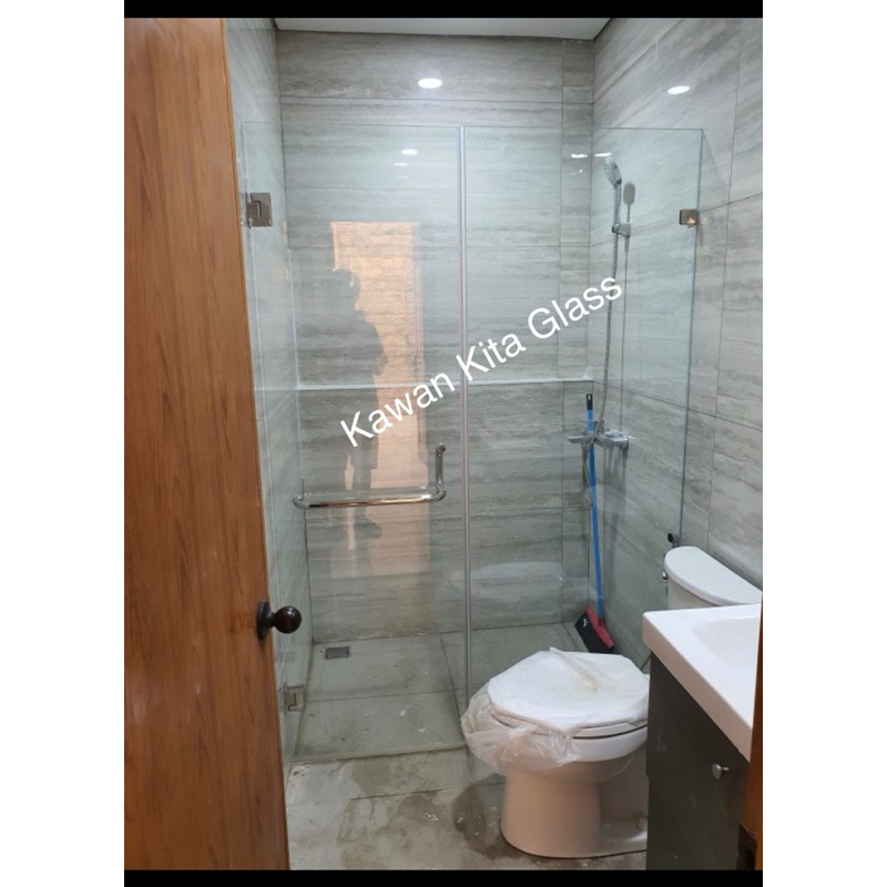 Jual pintu kaca kamar mandi frameless / shower screen kaca / shower box ...