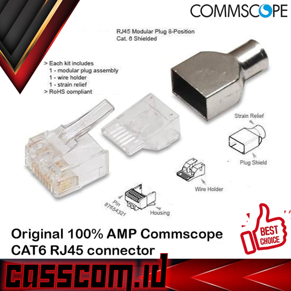 Jual Connector LAN RJ45 Cat6 COMMSCOPE resmi original Cat.6 | Shopee ...
