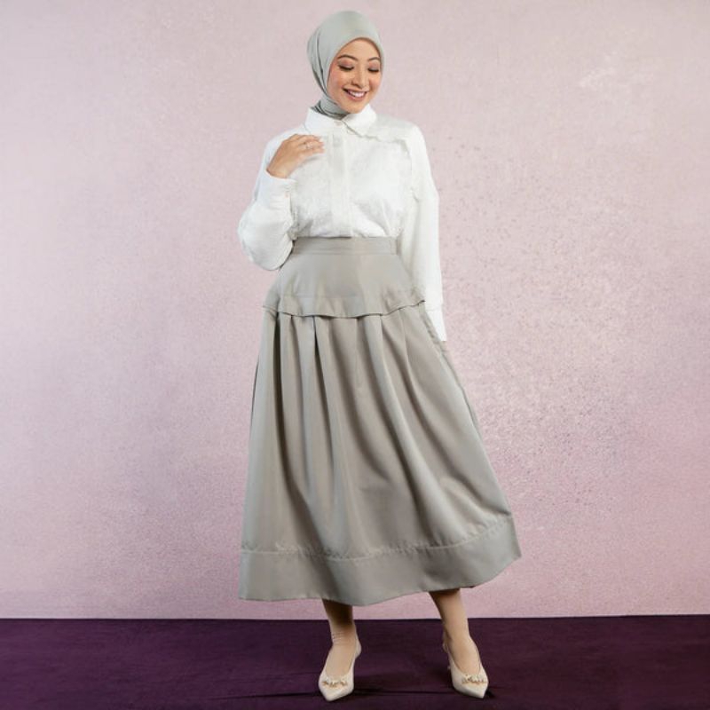 Jual Rok Katun Wanita | Loise Skirt (HijabChic x Tiqasya) | Shopee ...