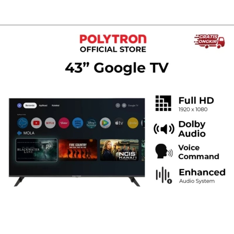 Jual TV ANDROID POLYTRON 43 INCH GOOGLE DIGITAL SMART TV/TV ANDROID 43 ...