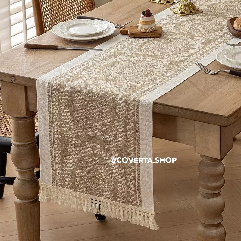 Jual Table Runner Raya - Taplak Meja Makan Linen Estetik Motif Raya ...