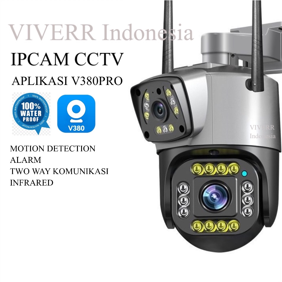 Jual V380 Aplikasi IP CCTV Outdoor DUAL LENS 8MP 4K IP66 Waterproof IP ...