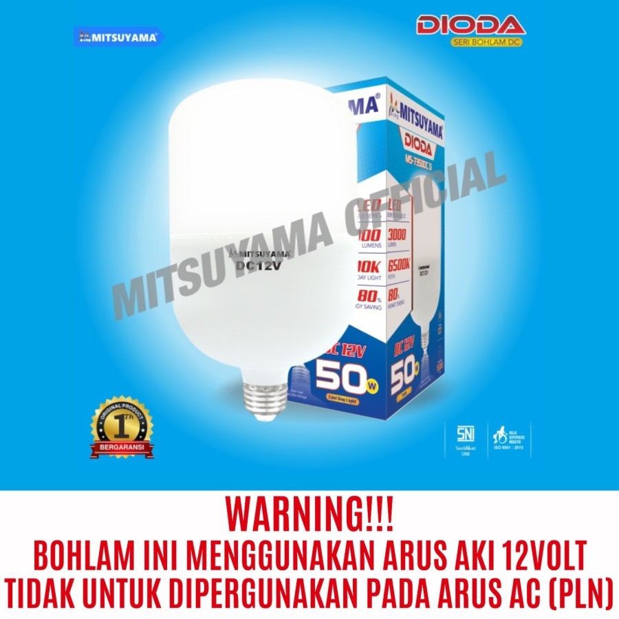 Jual Bohlam Lampu Led Mitsuyama DC 12V 5-40W E27 Putih seri DIODA-MS ...